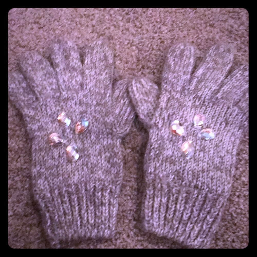 Gray blinged out 🧤 gloves
